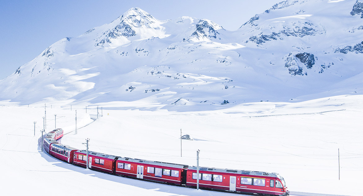paisagem de neve na Suíça