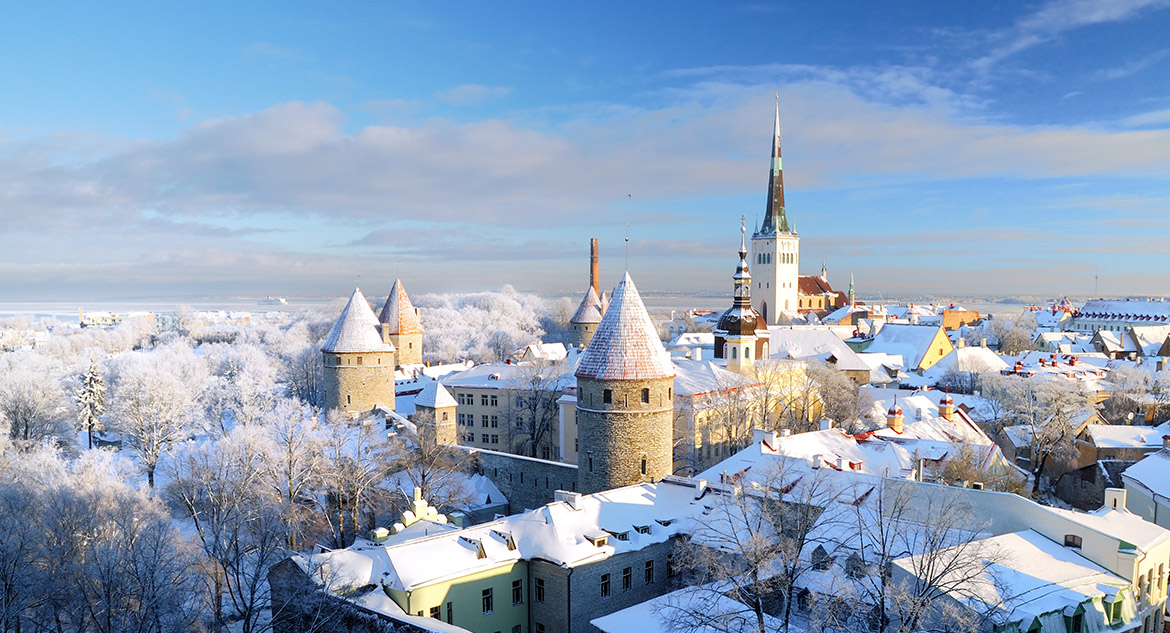 Tallinn, cidade com neve