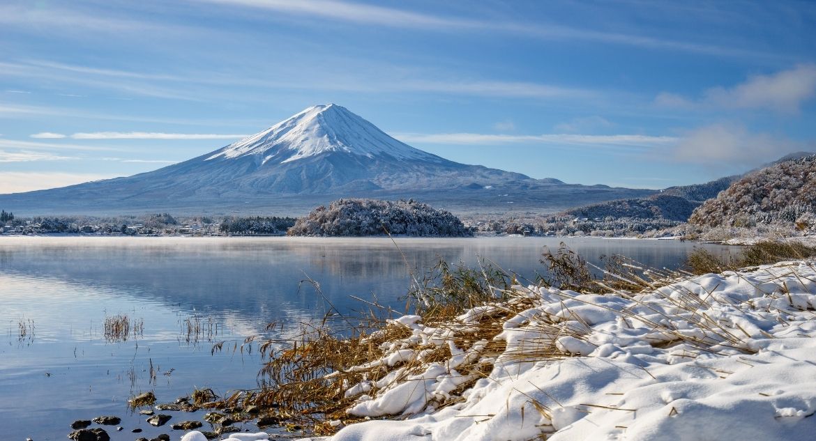 Vista para o Monte Fuji no Japão