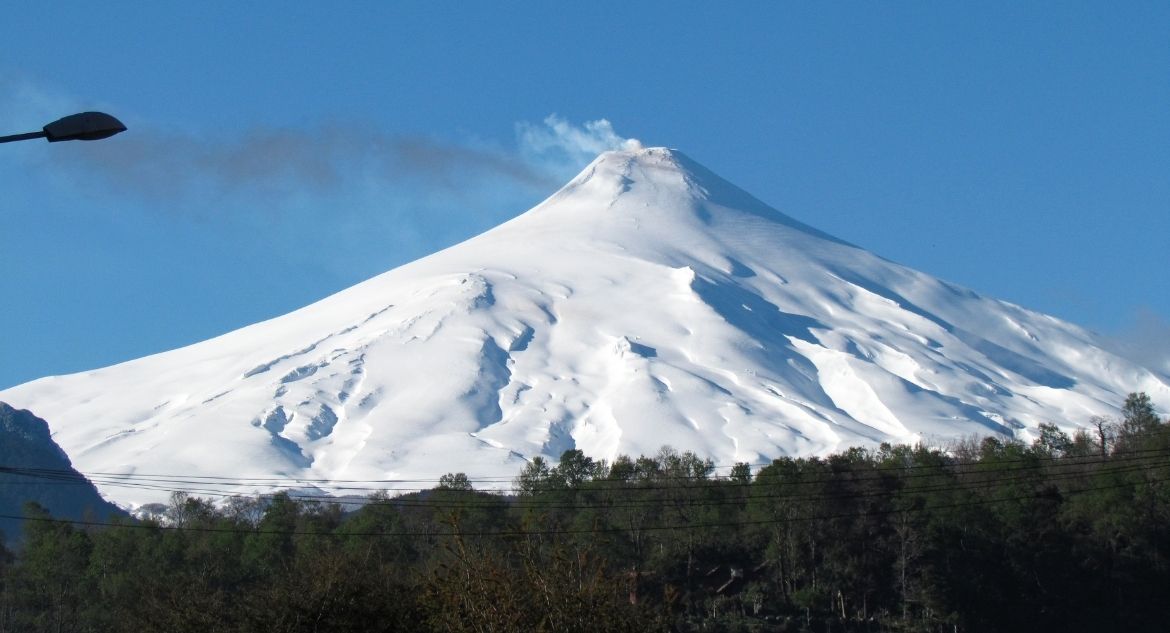 Vulcão Villarrica na cidade de Pucón