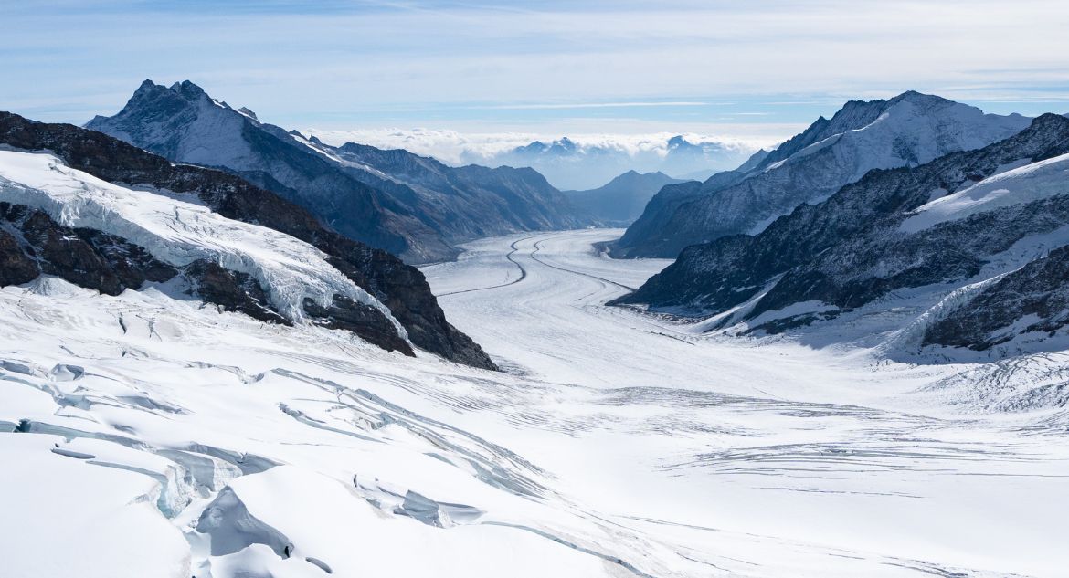 Vista para a geleira Aletsch