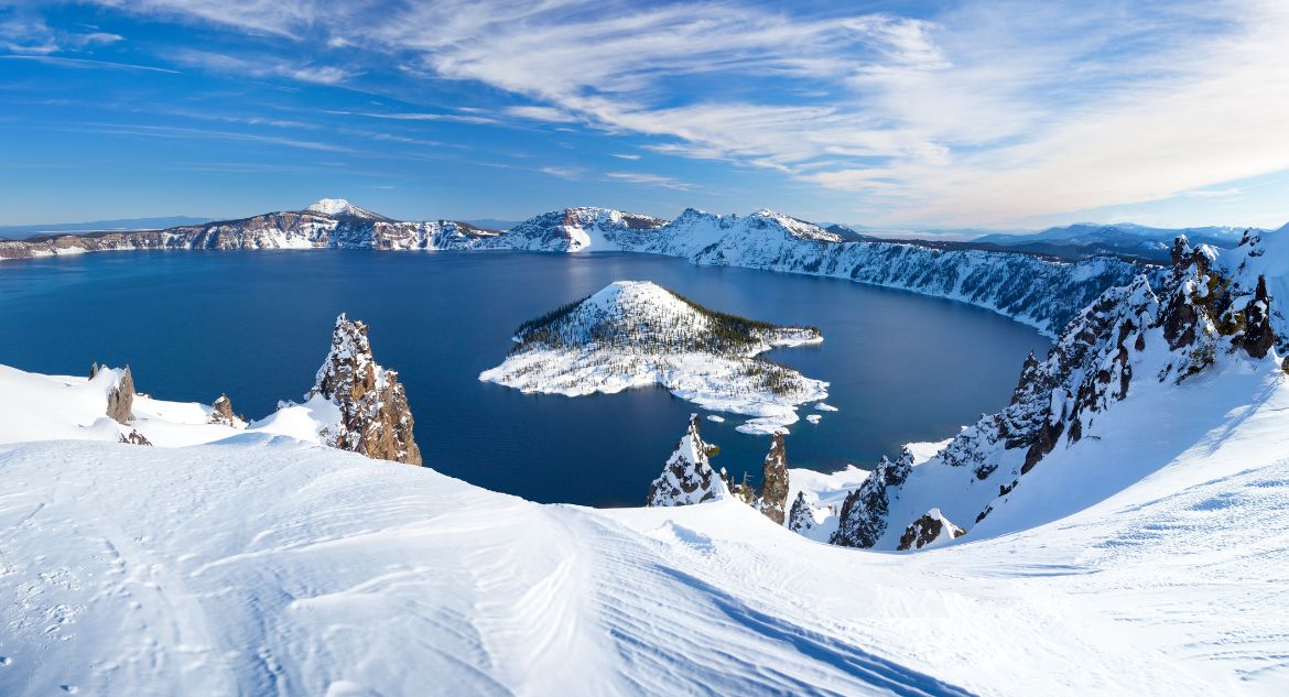 Parque Nacional do Lago Crater durante inverno