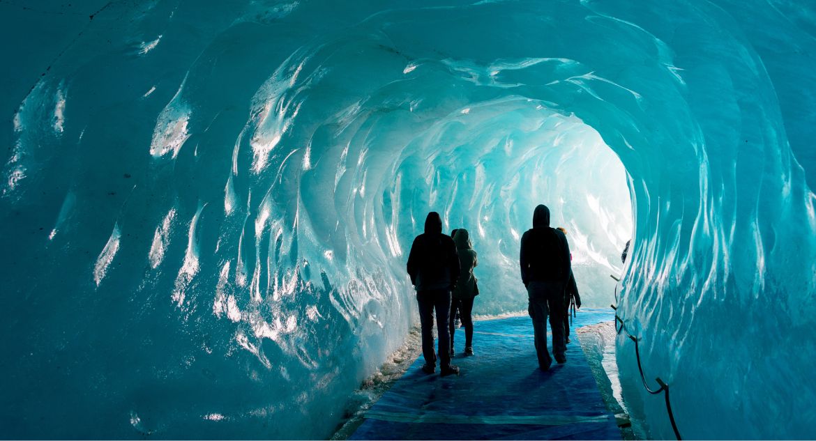 Interior da geleira Mer de Glace