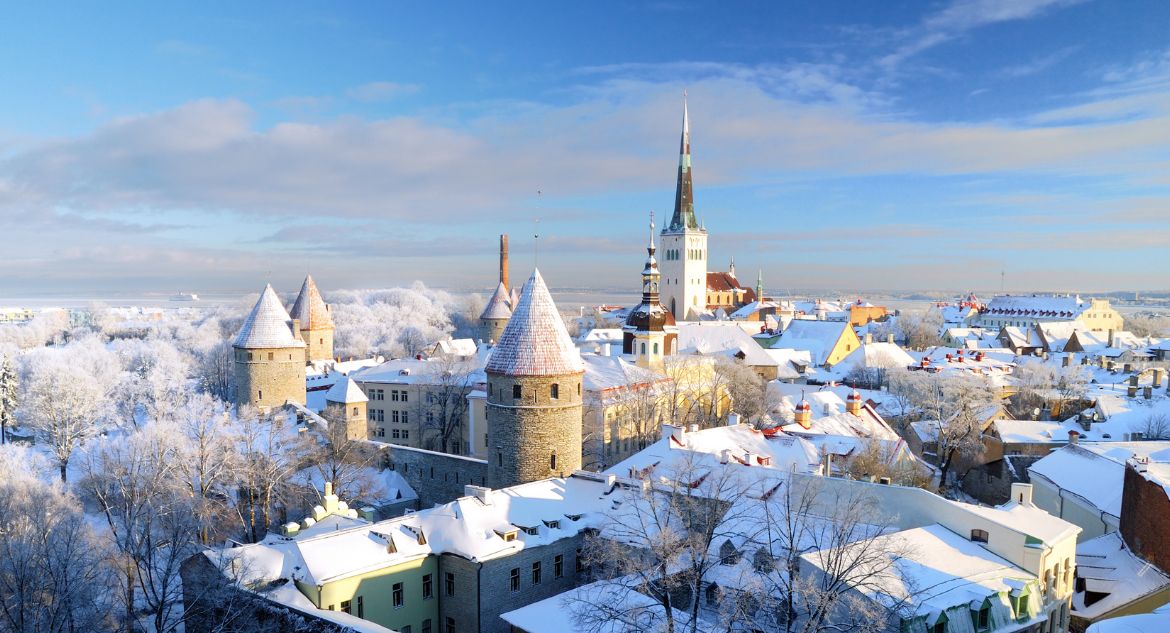 Cidade de Tallin no inverno