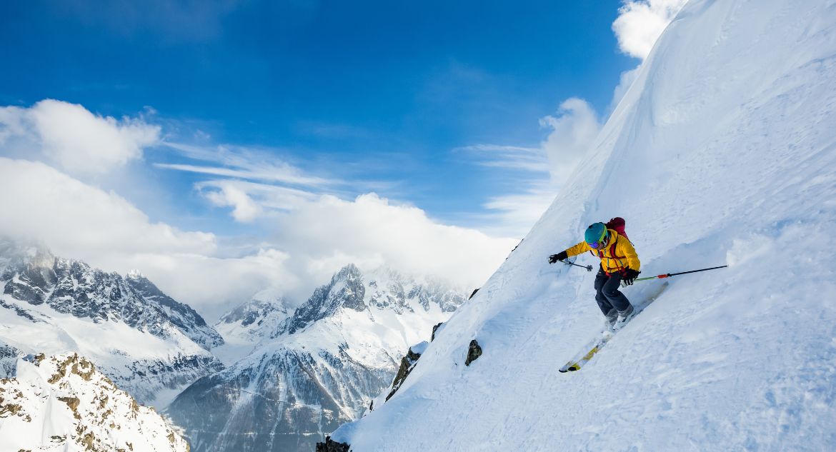 esquiador em Chamonix