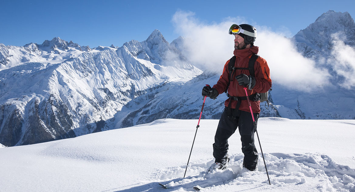 Esquiador em Chamonix