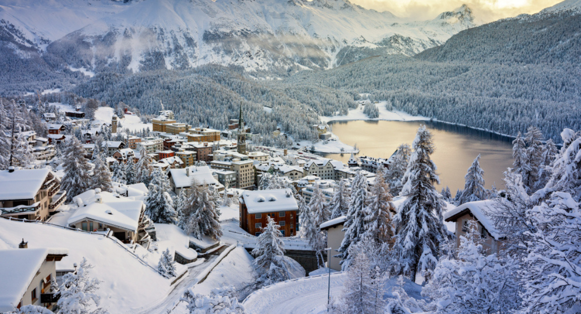 Suíça no Inverno vilarejos