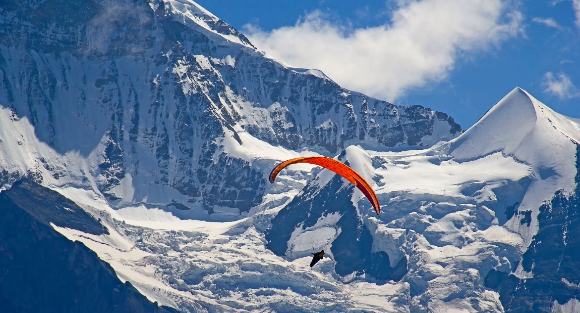 voo de parapente em St. Moritz