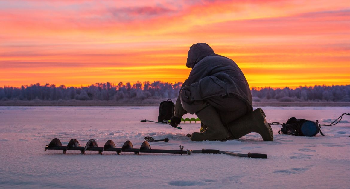 equipamento de pesca no gelo