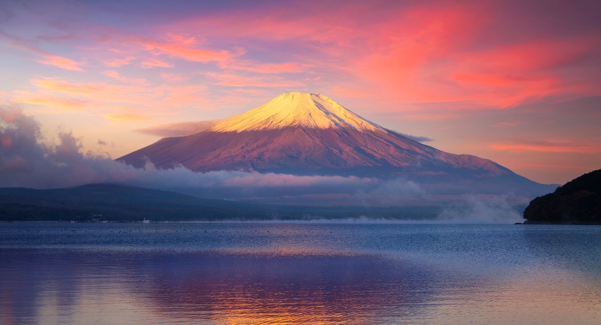 Pôr do sol no Fuji