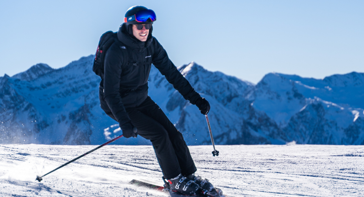 esquiador no domínio da via lattea