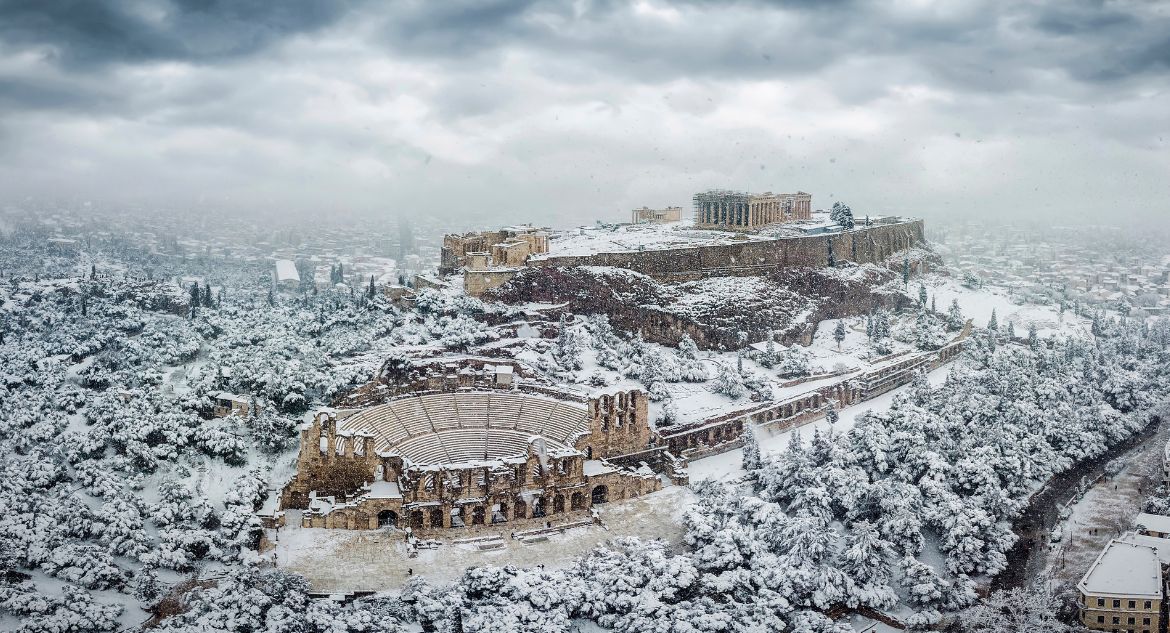 Acrópole de Atenas no inverno