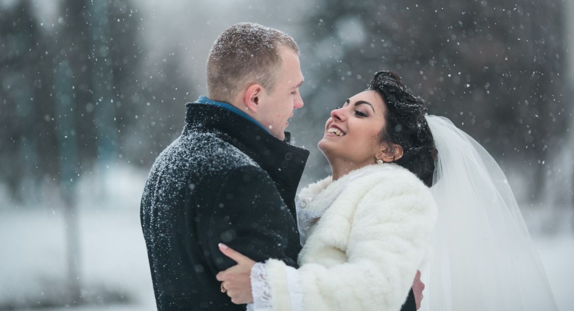nevasca em casamento na neve